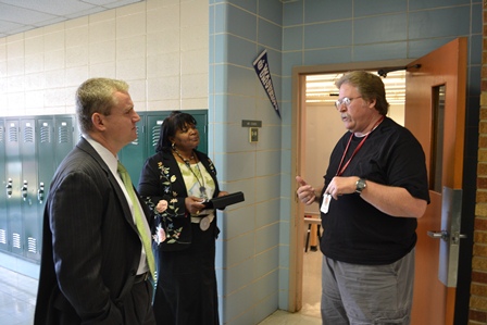 The principals discussed the challenges facing Highland Park students with this freshman science teacher.