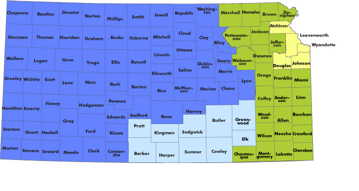 Independent Living Coordinators Map With Clickable Counties